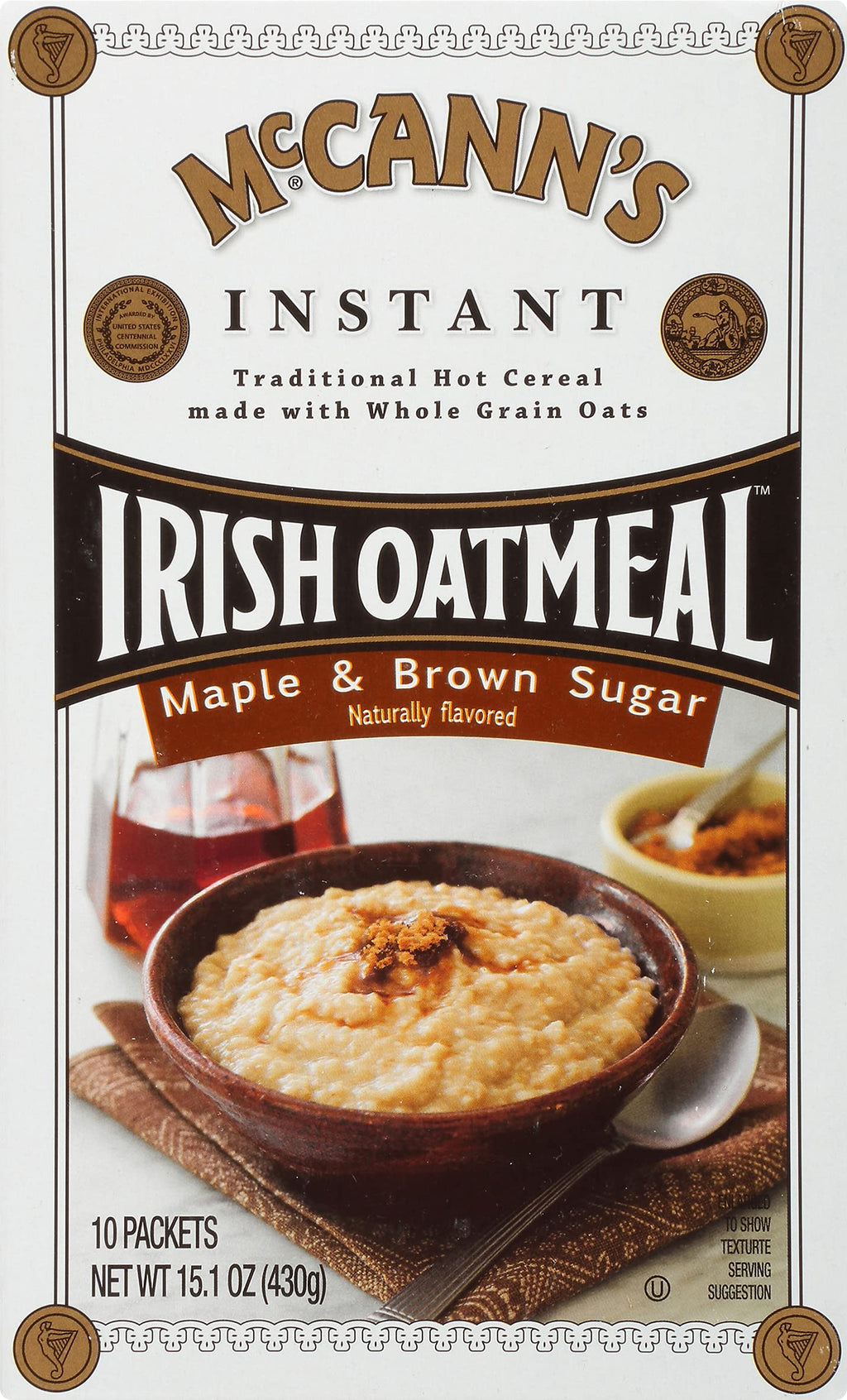 Instant Irish Oatmeal, Maple & Brown Sugar, 10 Packets L7249