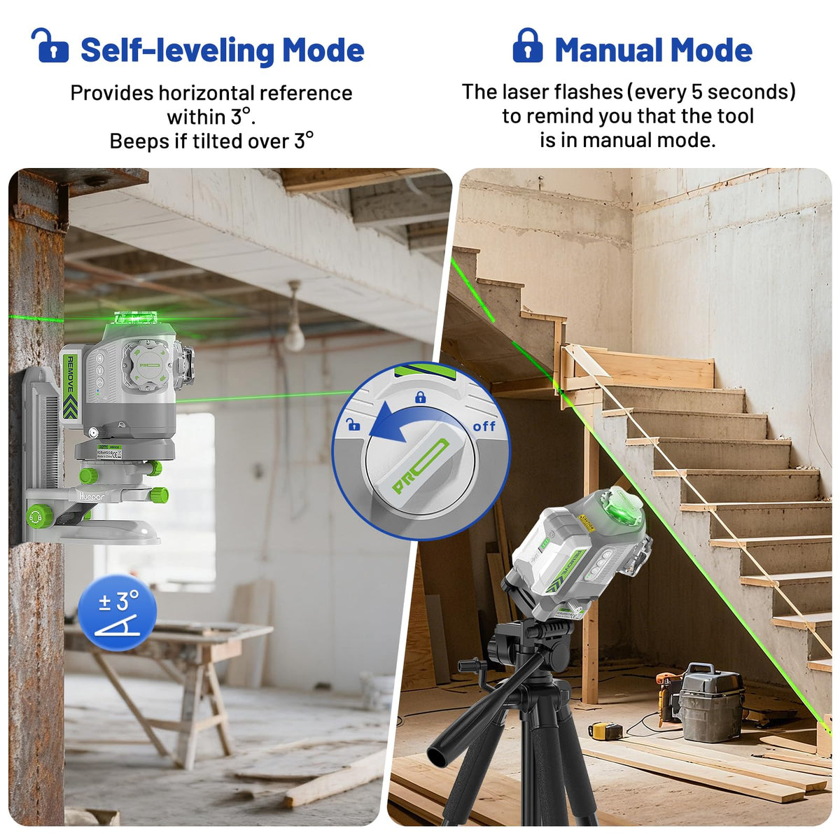 360 Self Leveling Green Laser Level with Remote Control K2482