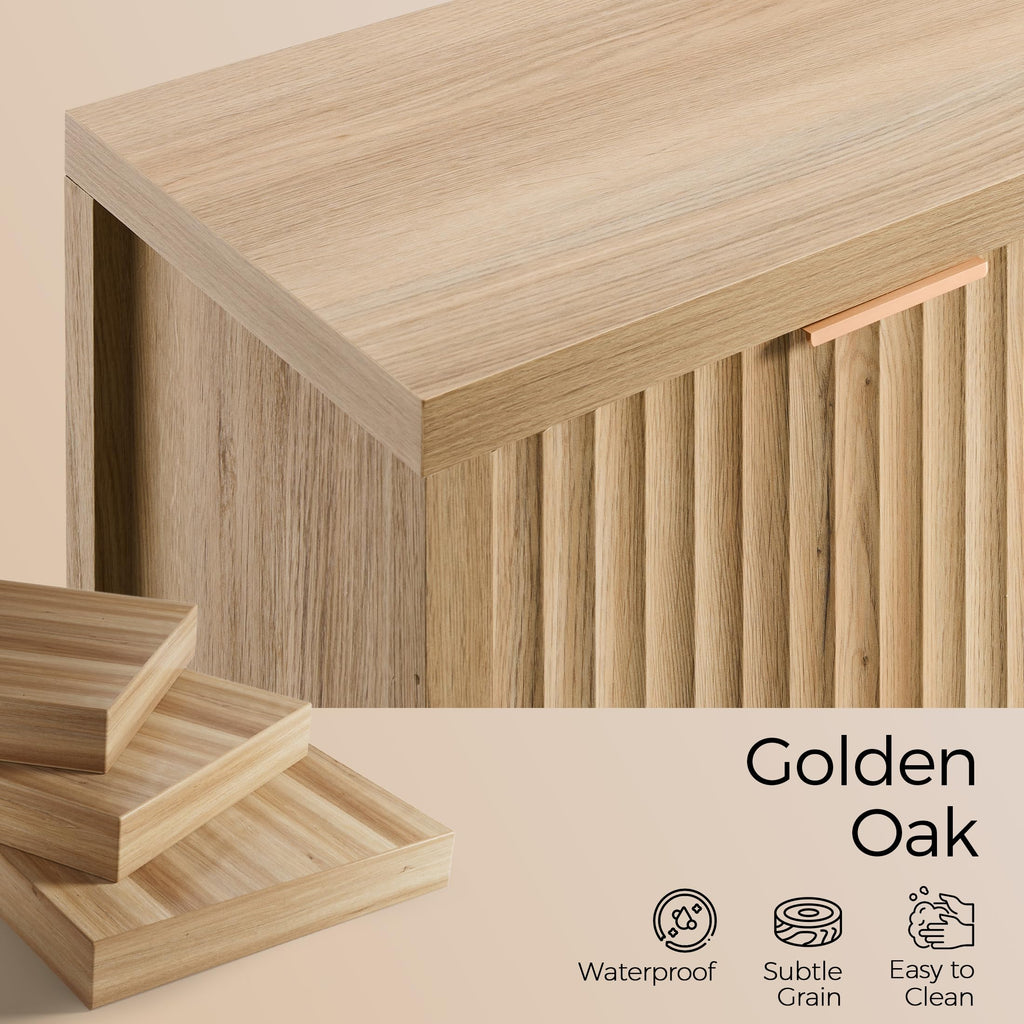 56" Golden Oak Buffet Cabinet Y841063