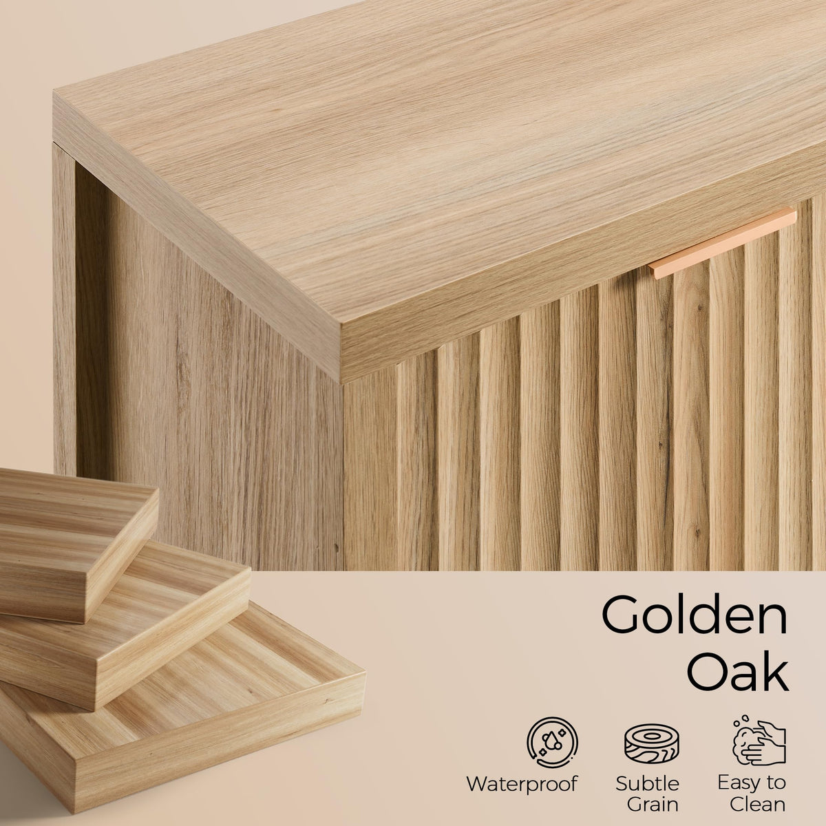56" Golden Oak Buffet Cabinet Y841063