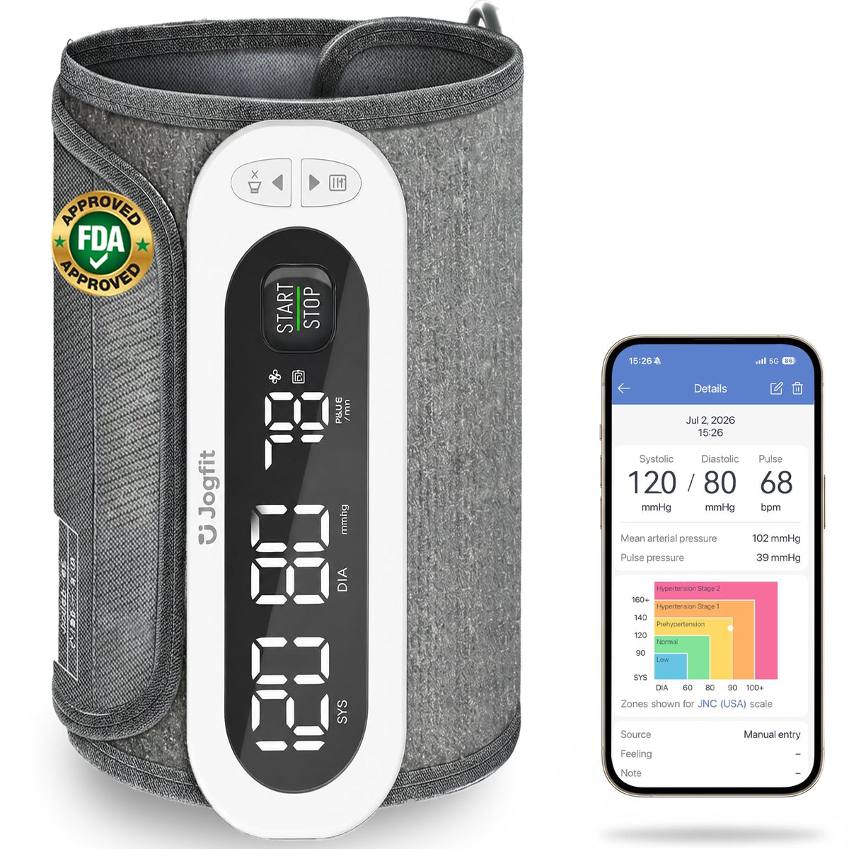 Wireless Upper Arm Blood Pressure Monitor with Cuff D219