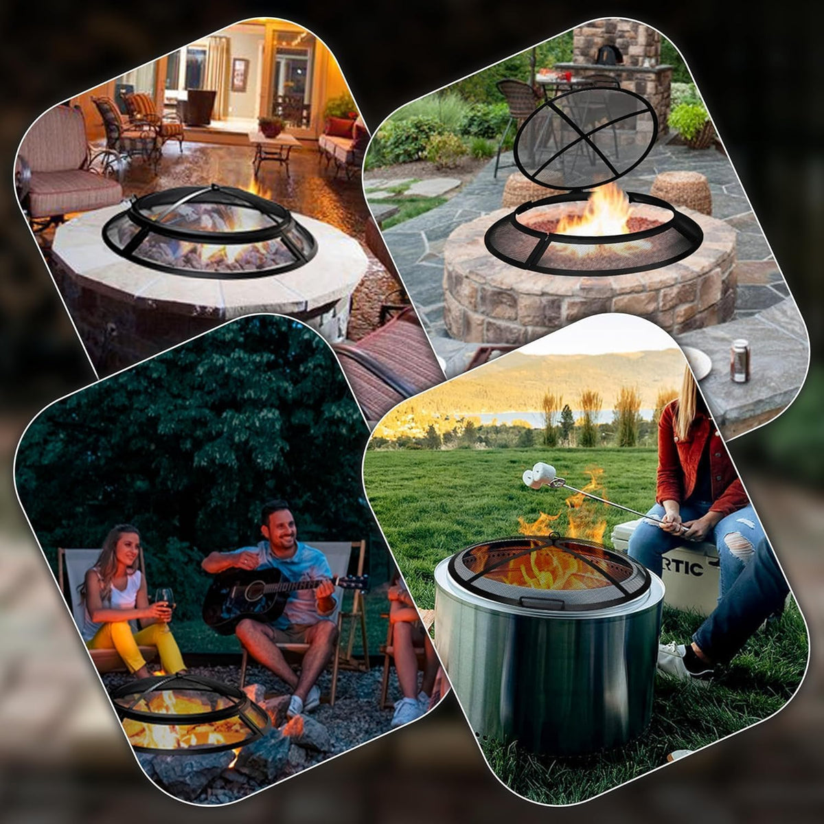 40 Inch Round Heavy Duty Fire Pit Screen E6381