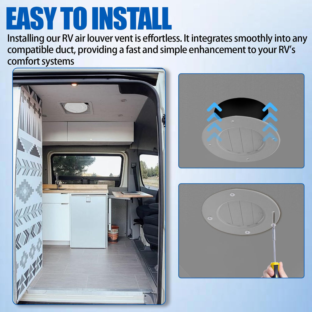 6.5" White RV Ceiling Vent Covers 5-Pack I838