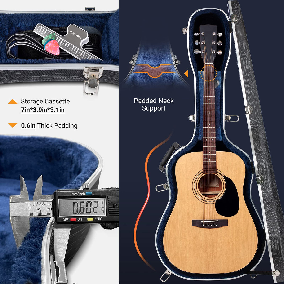 41 Inch ABS Hard Acoustic Guitar Case Black F4387