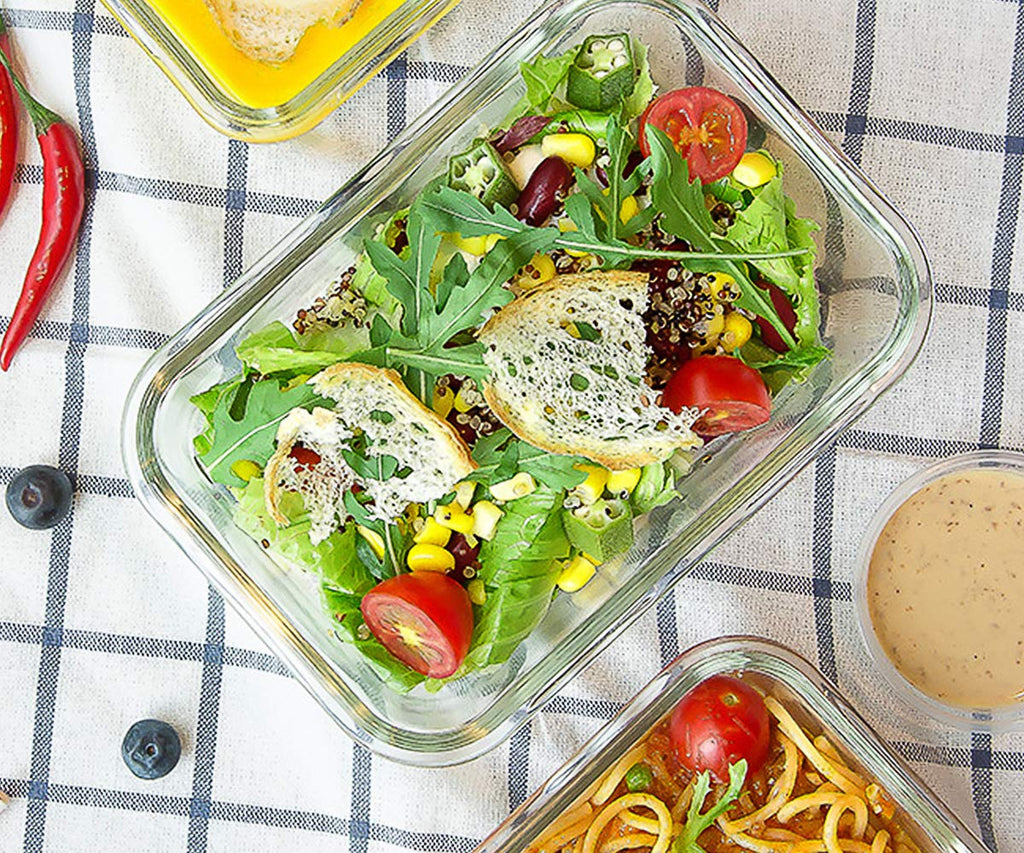 30 oz Glass Food Storage Containers with Lids V356380