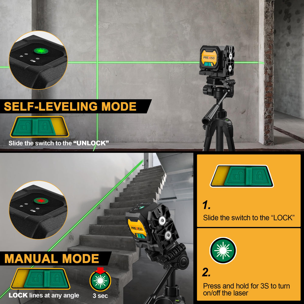 65Ft Green Laser Level with Tripod S40087
