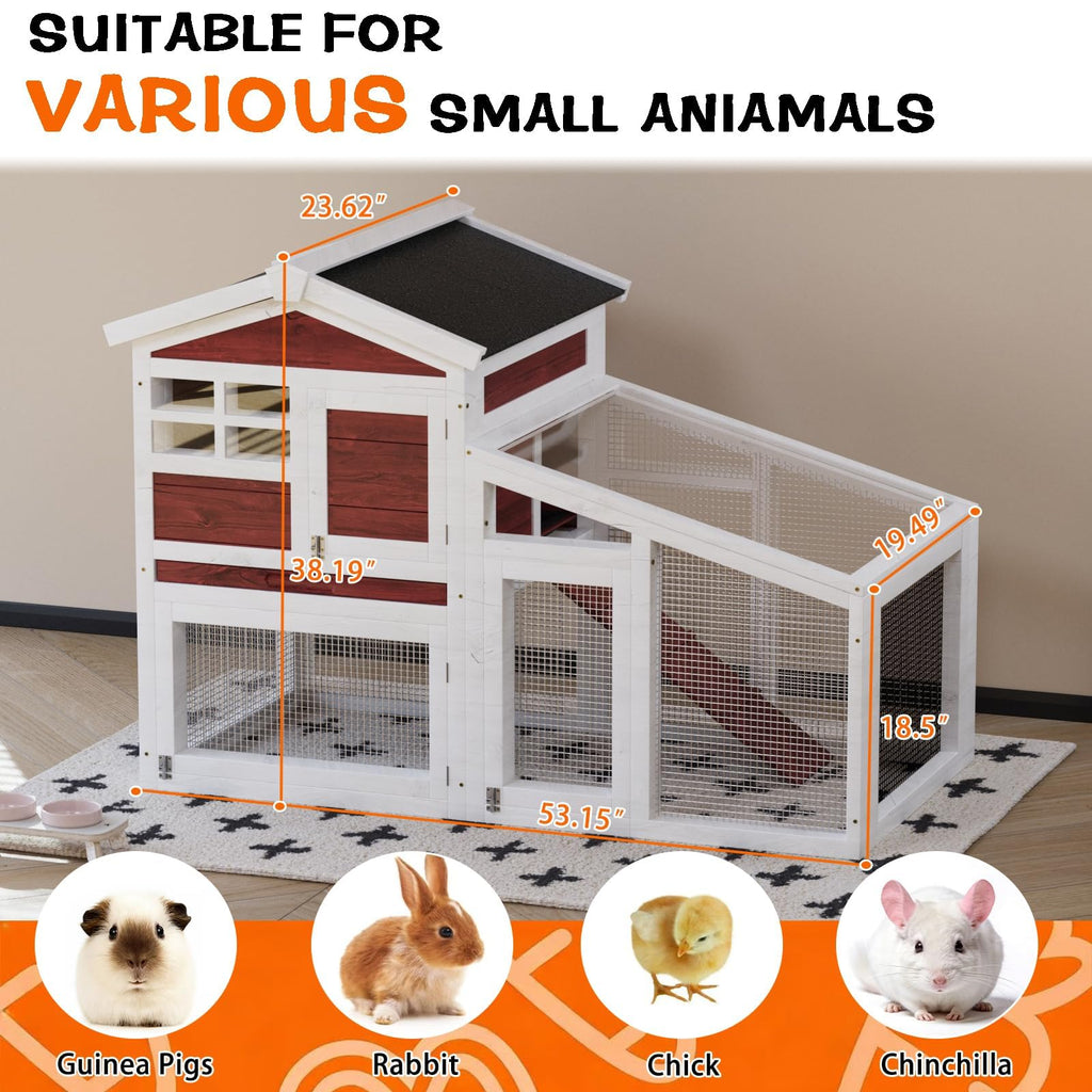 Weatherproof Wooden Rabbit Hutch M759686