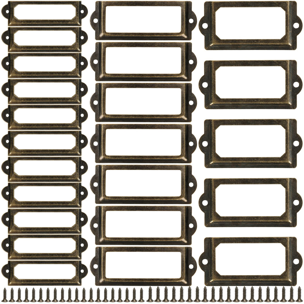 60 Pcs Metal Label Holders, 3 Sizes V16825