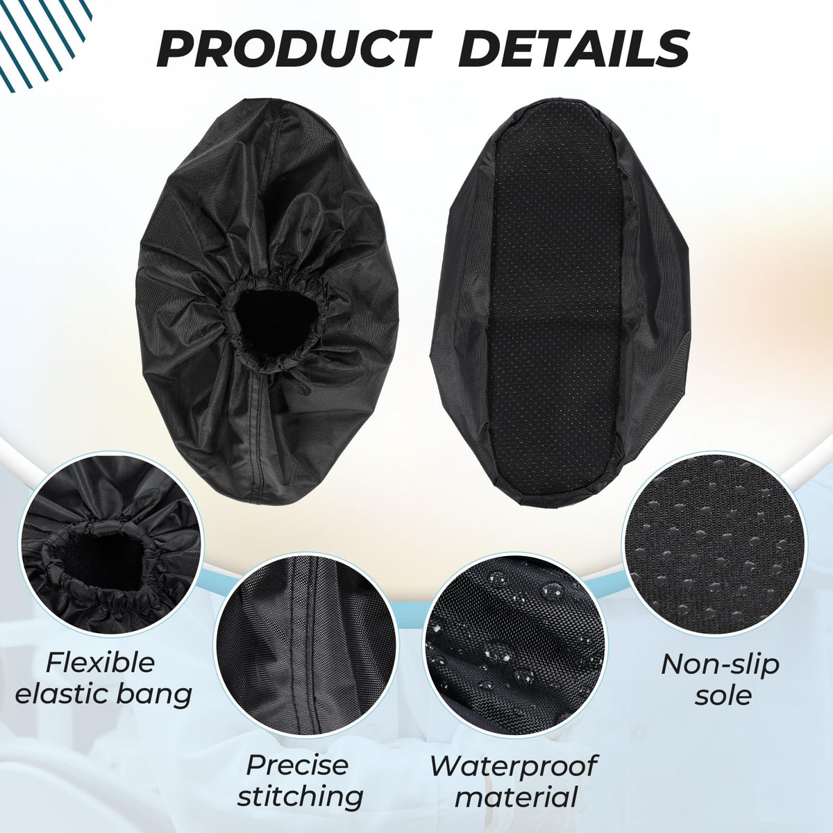White Waterproof Non Slip Walking Boot Covers 2 Pairs J780