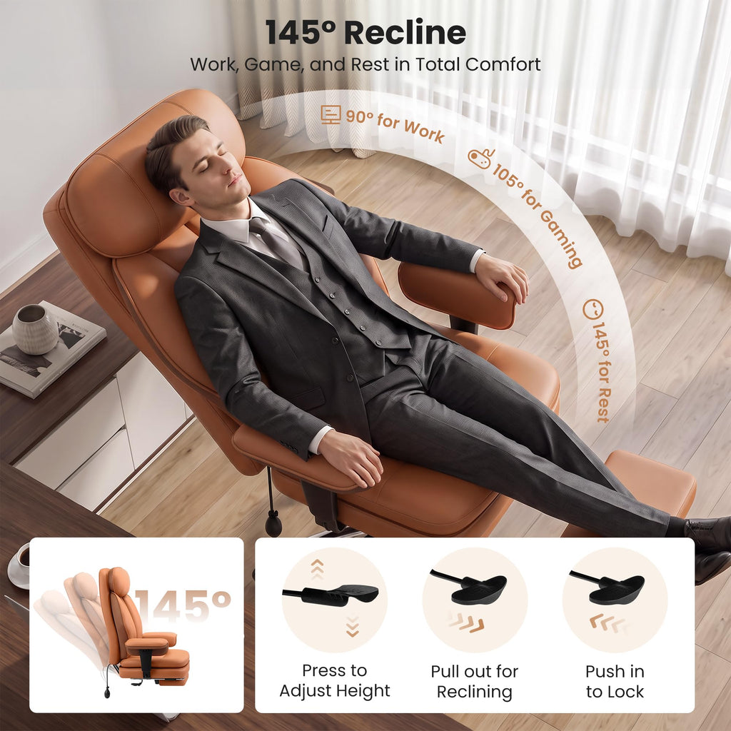 Big and Tall Office Chair with Inflatable Lumbar Support B509