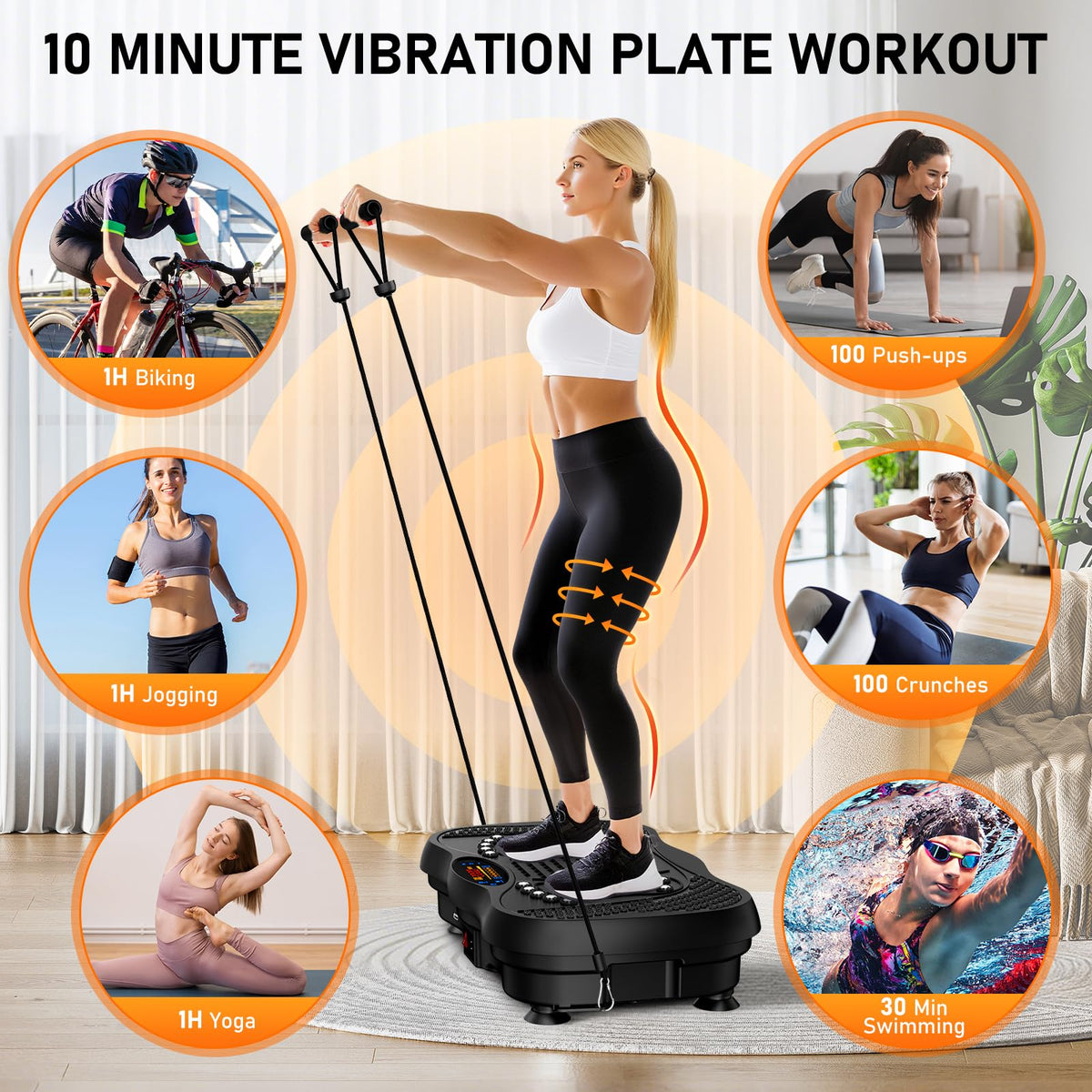 Vibration Plate Exercise Machine 130 Levels 450 Lbs Capacity G155