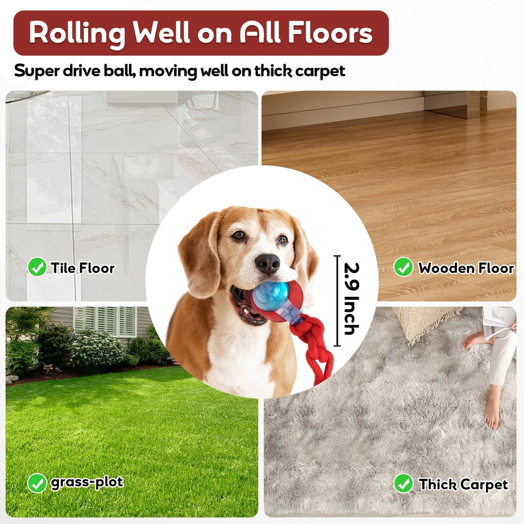 Interactive Rolling Dog Toys with Rope C4740