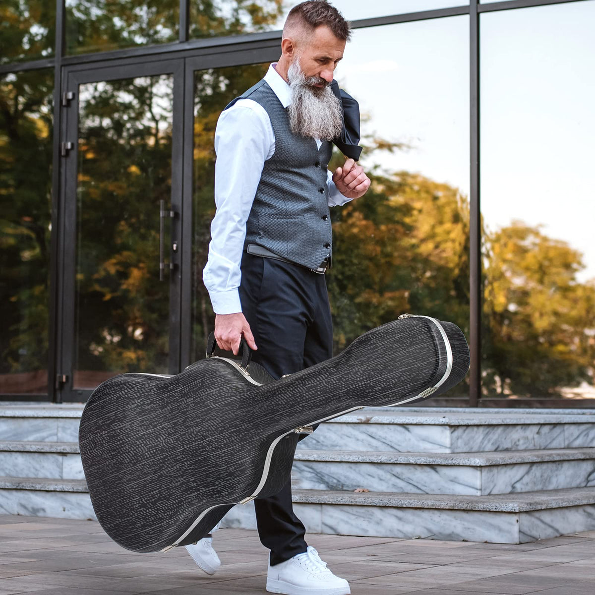41 Inch ABS Hard Acoustic Guitar Case Black F4387