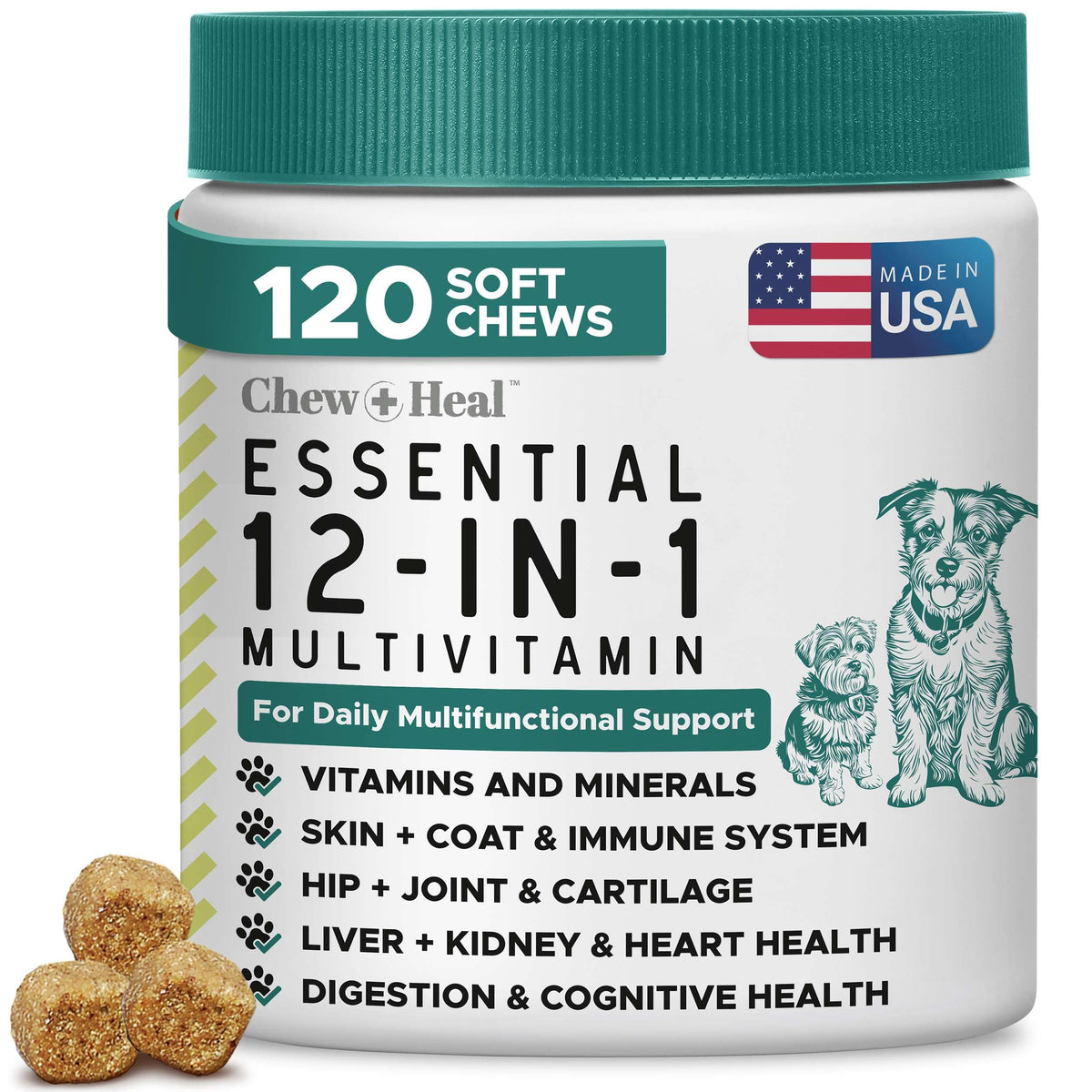 Dog Vitamin and Supplement Chews, 120 Ct I478