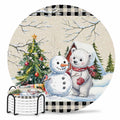 Set of 6 Christmas Coasters with Holder Absorbent Stone Ceramic J983252