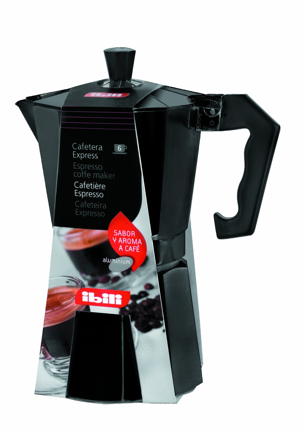 Black 12-Cup Aluminum Espresso Coffee Maker J375182