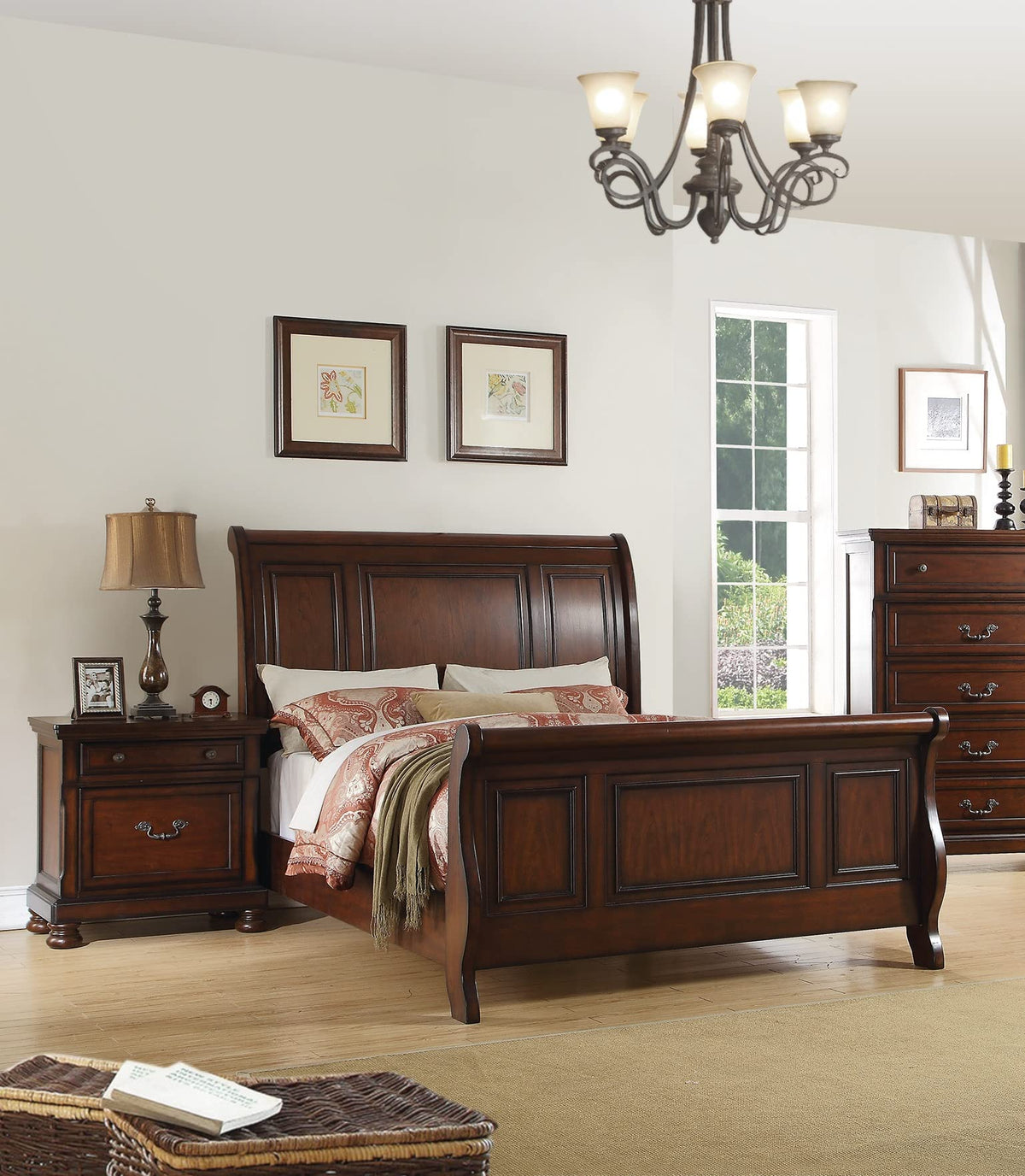 California King Bed Frame Antique Cherry C595042