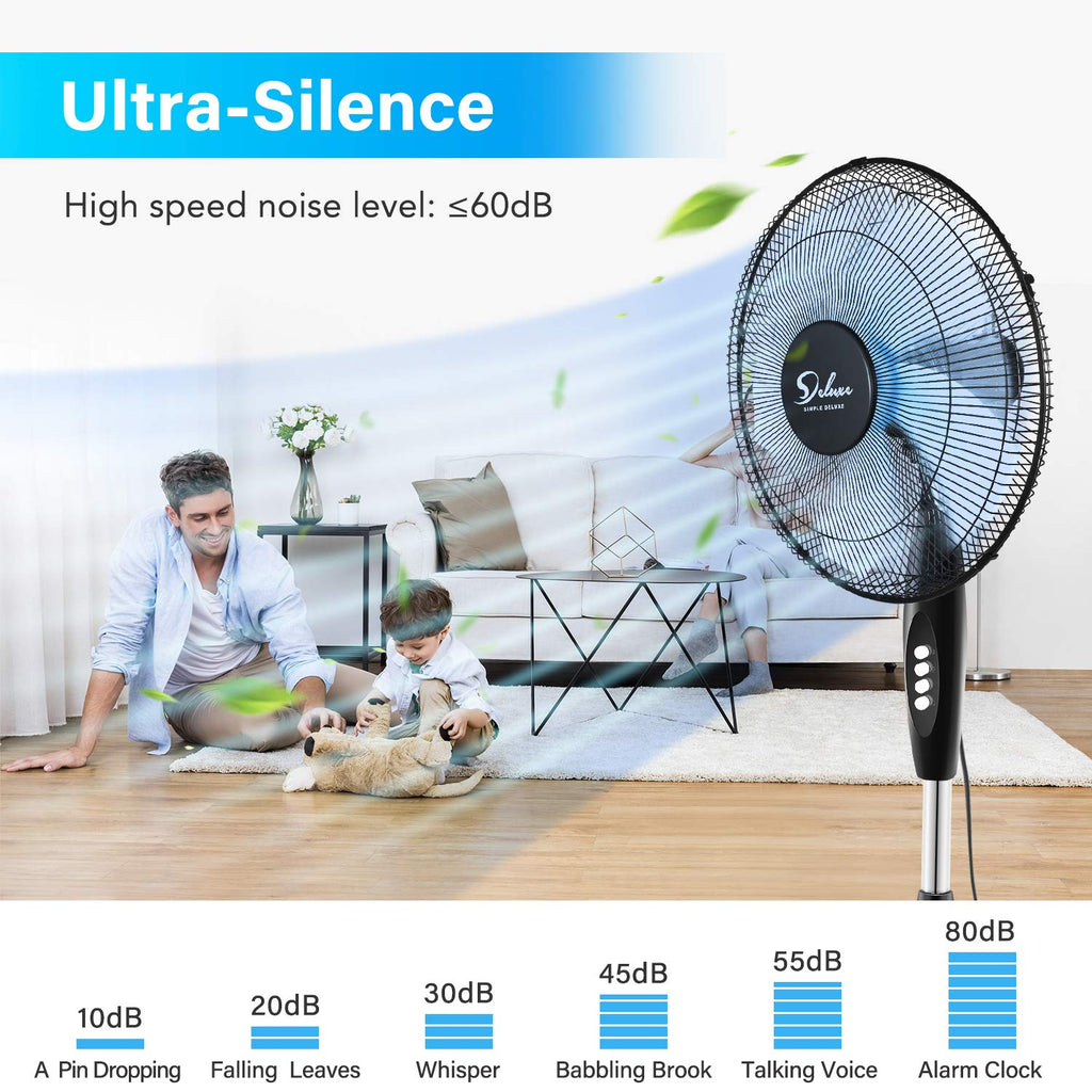 16″ 3 Speed Oscillating Pedestal Stand Fan, Black X597