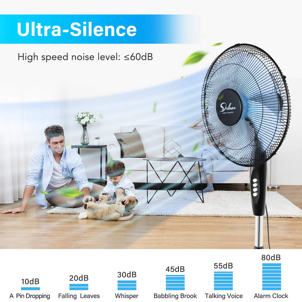16″ 3 Speed Oscillating Pedestal Stand Fan, Black X597