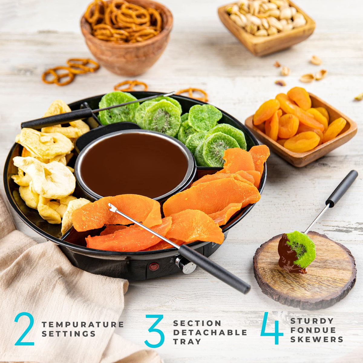 Electric Fondue Pot Set with Temperature Control O541130