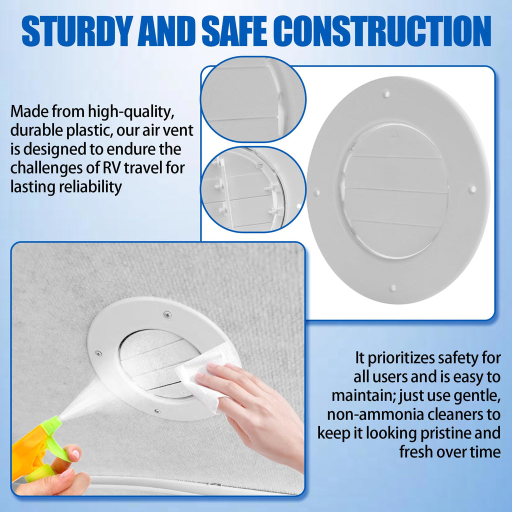 6.5" White RV Ceiling Vent Covers 5-Pack I838