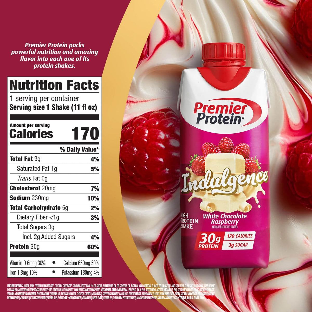 White Chocolate Raspberry Protein Shake 12 Pack L1690