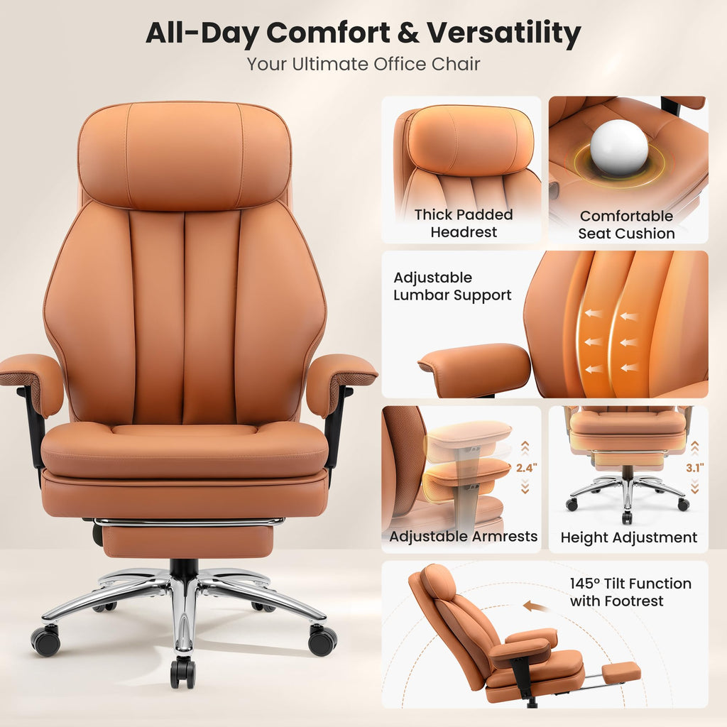 Big and Tall Office Chair with Inflatable Lumbar Support B509