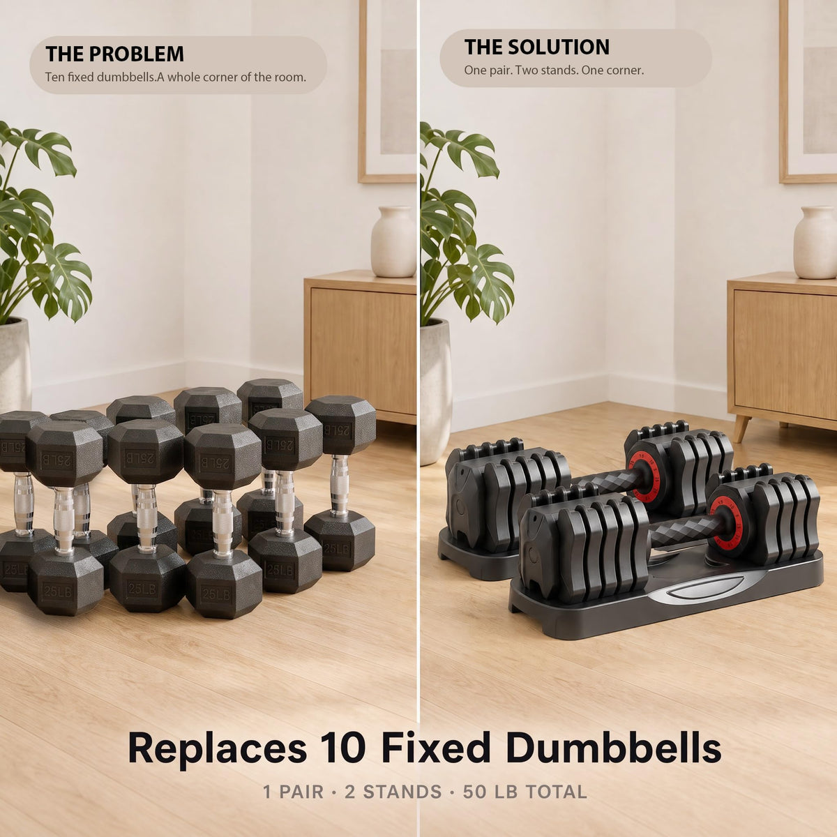 25 lb Adjustable Dumbbell Set I490915