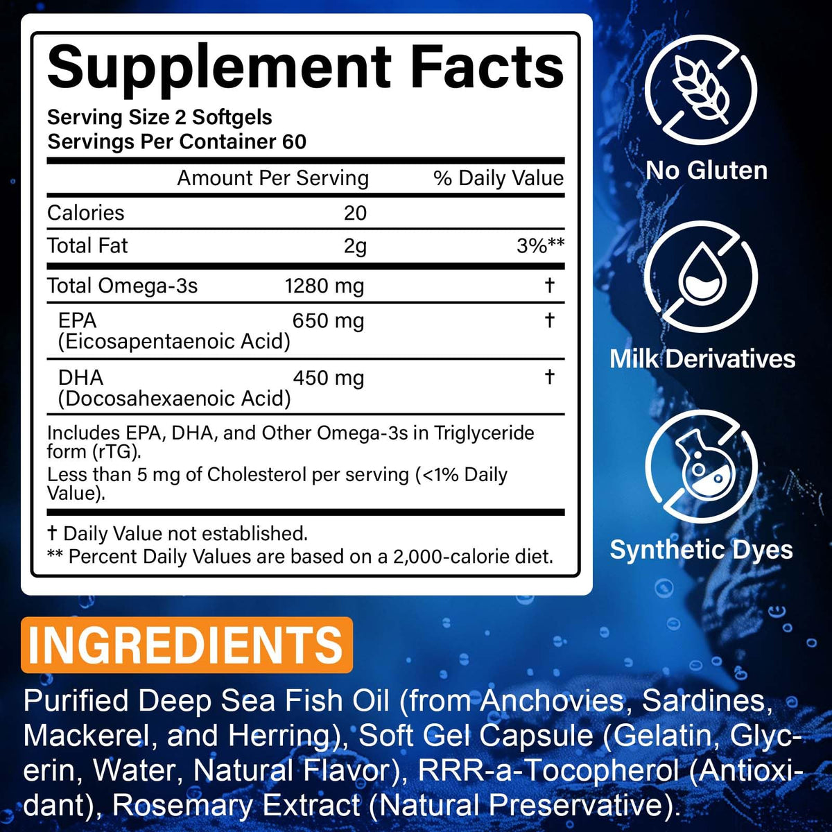 Fish Oil Omega 3 Softgels 120 Softgels W892611