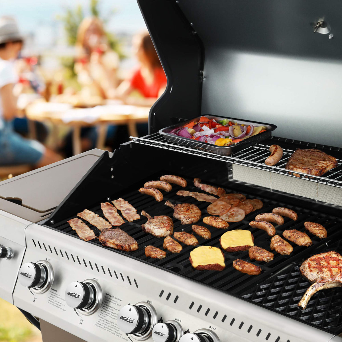 5-Burner Propane Gas Grill with Side Burner J42623