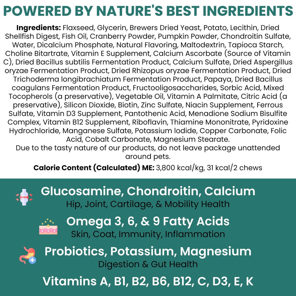 Dog Vitamin and Supplement Chews, 120 Ct I478