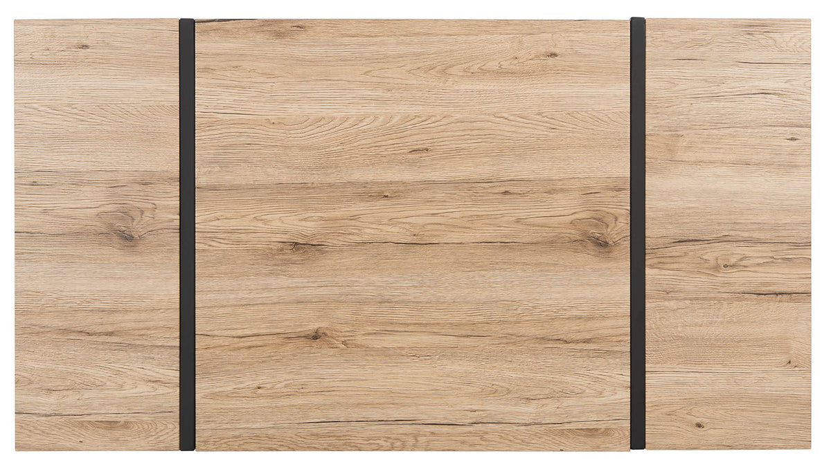 Rectangular Wood Top Black Metal Base Coffee Table W831