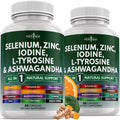 Selenium Zinc Iodine L Tyrosine Ashwagandha Supplement 120 Count H7385