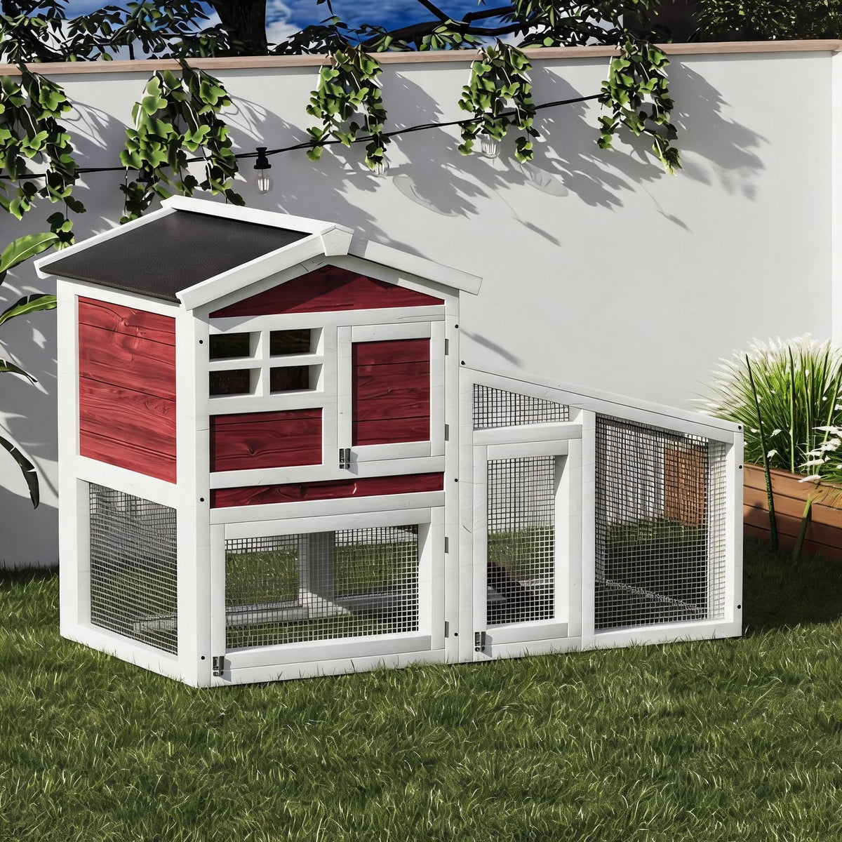 Weatherproof Wooden Rabbit Hutch M759686
