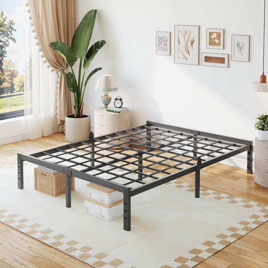 14 Inch Metal Platform Full Bed Frame with Storage W516
