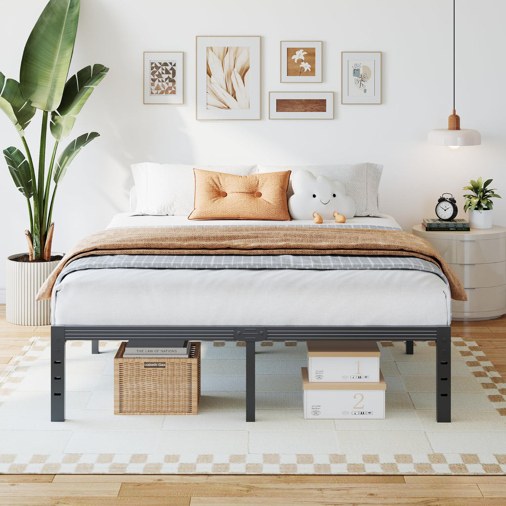 14 Inch Metal Platform Full Bed Frame with Storage W516