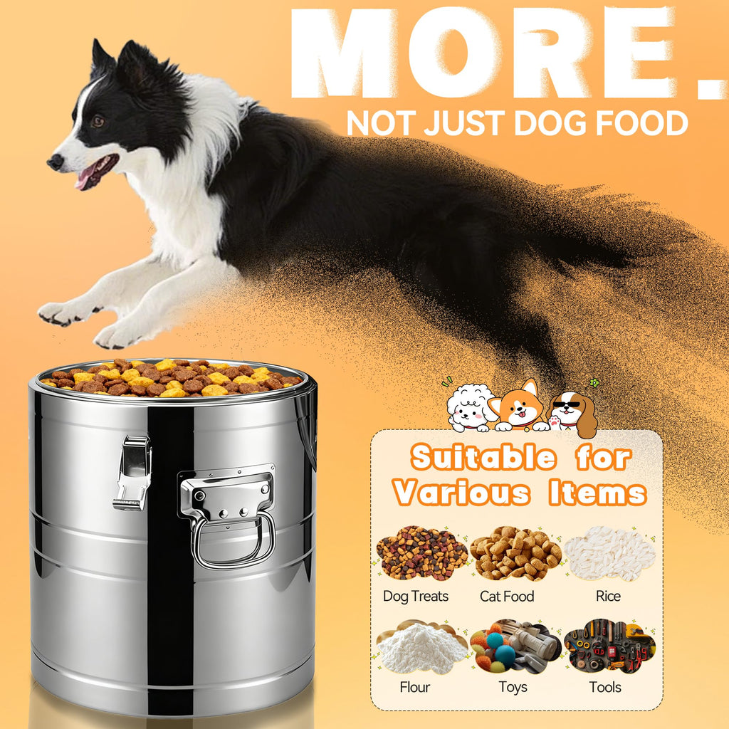 40lb Airtight Stainless Steel Dog Food Storage Container B836