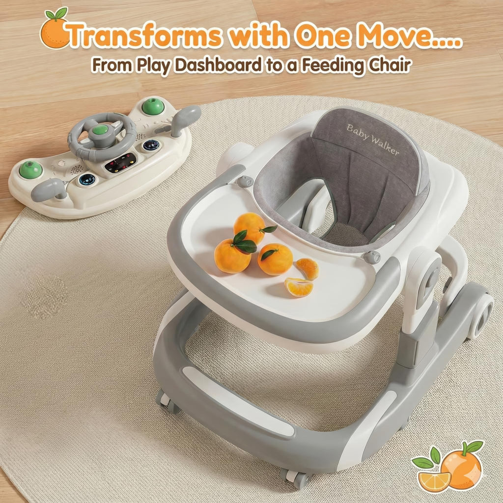 Foldable Baby Walker with Wheels and Bouncing Foot Mat N97664